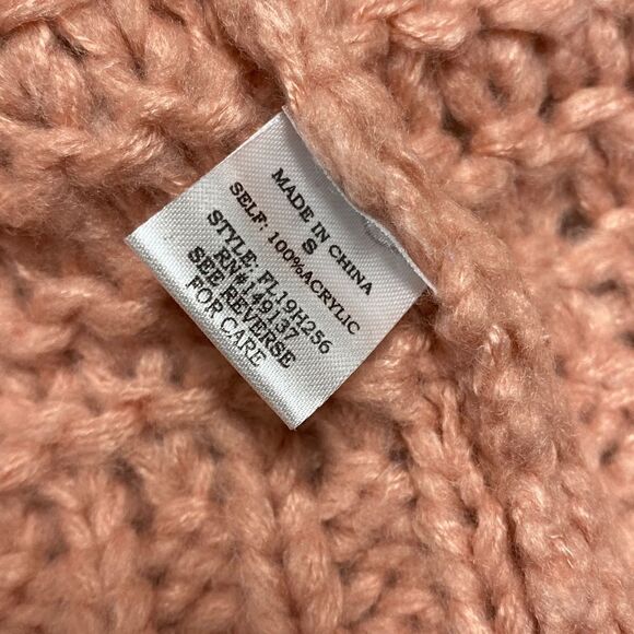 Favlux Fashion Peach Popcorn Bubble Sleeve Cardigan Sweater Size Small - Picture 6 of 7